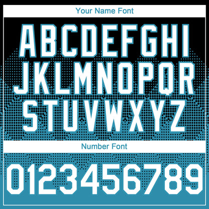Custom Black White-Panther Blue 3D Gradient Square Shape Authentic Baseball Jersey - Sky-Custom
