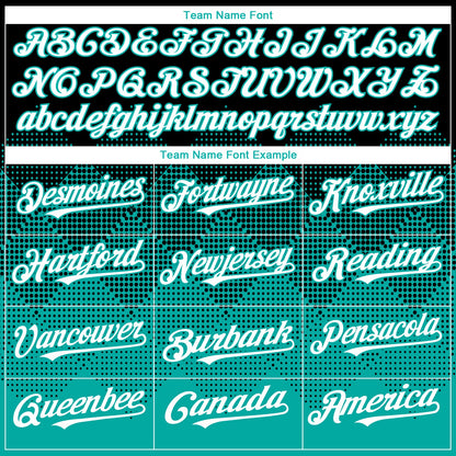 Custom Black White-Aqua 3D Gradient Square Shape Authentic Baseball Jersey - Sky-Custom