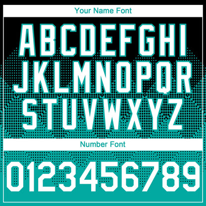 Custom Black White-Aqua 3D Gradient Square Shape Authentic Baseball Jersey - Sky-Custom