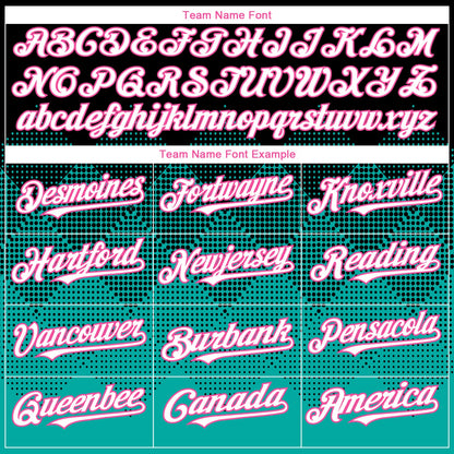 Custom Black White Aqua-Pink 3D Gradient Square Shape Authentic Baseball Jersey - Sky-Custom