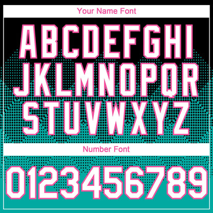 Custom Black White Aqua-Pink 3D Gradient Square Shape Authentic Baseball Jersey - Sky-Custom
