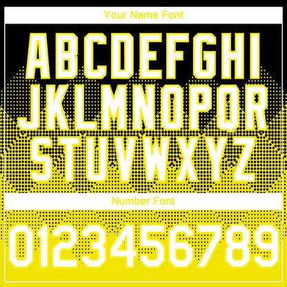 Custom Black Light Yellow 3D Gradient Square Shape Authentic Baseball Jersey - Sky-Custom