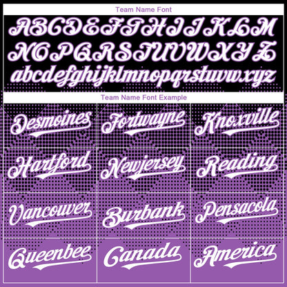 Custom Black White-Medium Purple 3D Gradient Square Shape Authentic Baseball Jersey - Sky-Custom
