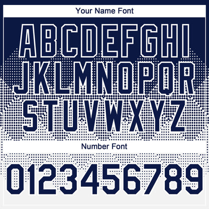 Custom Navy White 3D Gradient Square Shape Authentic Baseball Jersey - Sky-Custom