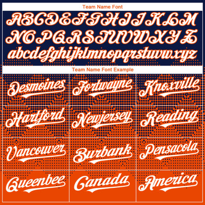 Custom Navy White-Orange 3D Gradient Square Shape Authentic Baseball Jersey - Sky-Custom