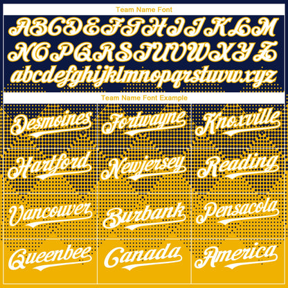 Custom Navy White-Gold 3D Gradient Square Shape Authentic Baseball Jersey - Sky-Custom
