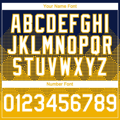 Custom Navy White-Gold 3D Gradient Square Shape Authentic Baseball Jersey - Sky-Custom