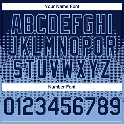Custom Navy Light Blue 3D Gradient Square Shape Authentic Baseball Jersey - Sky-Custom