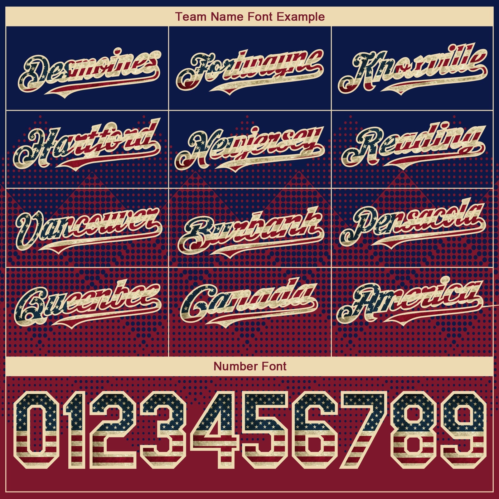 Custom Navy Vintage USA Flag Crimson-Cream 3D Gradient Square Shape Authentic Baseball Jersey - Sky-Custom