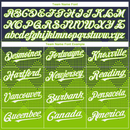 Custom Navy White-Neon Green 3D Gradient Square Shape Authentic Baseball Jersey - Sky-Custom