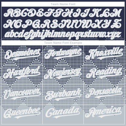 Custom Navy White-Silver 3D Gradient Square Shape Authentic Baseball Jersey - Sky-Custom