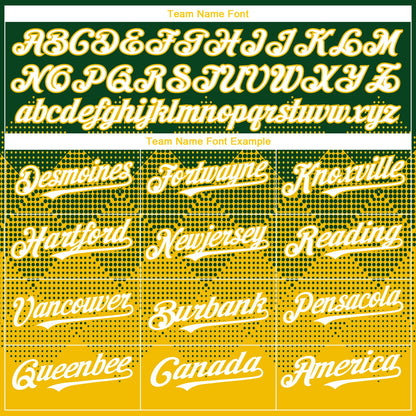 Custom Green White-Yellow 3D Gradient Square Shape Authentic Baseball Jersey - Sky-Custom