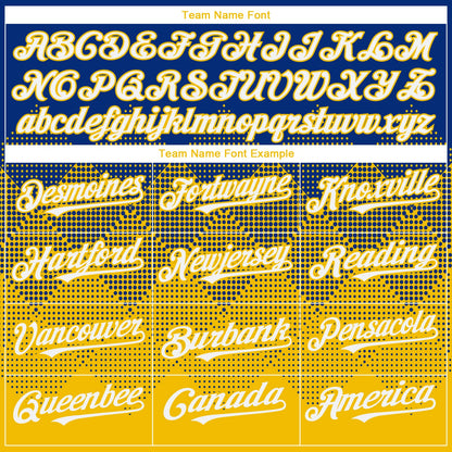 Custom Royal White-Yellow 3D Gradient Square Shape Authentic Baseball Jersey - Sky-Custom