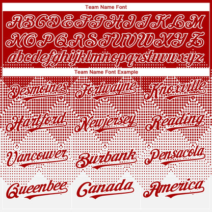 Custom Red White 3D Gradient Square Shape Authentic Baseball Jersey - Sky-Custom