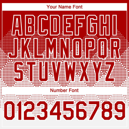 Custom Red White 3D Gradient Square Shape Authentic Baseball Jersey - Sky-Custom