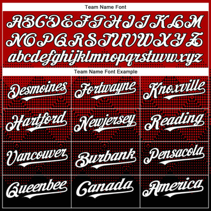 Custom Red White-Black 3D Gradient Square Shape Authentic Baseball Jersey - Sky-Custom