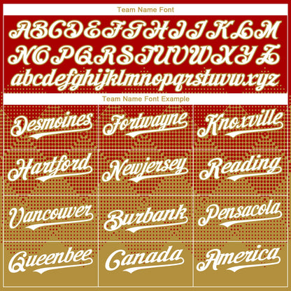Custom Red White-Old Gold 3D Gradient Square Shape Authentic Baseball Jersey - Sky-Custom