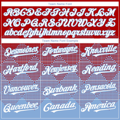Custom Red White-Light Blue 3D Gradient Square Shape Authentic Baseball Jersey - Sky-Custom
