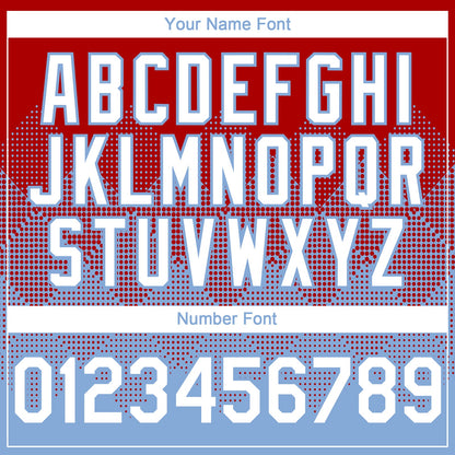 Custom Red White-Light Blue 3D Gradient Square Shape Authentic Baseball Jersey - Sky-Custom
