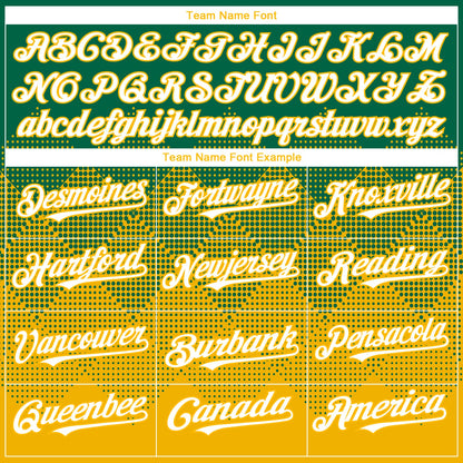 Custom Kelly Green White-Gold 3D Gradient Square Shape Authentic Baseball Jersey - Sky-Custom