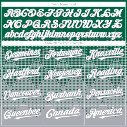 Custom Kelly Green White-Gray 3D Gradient Square Shape Authentic Baseball Jersey - Sky-Custom