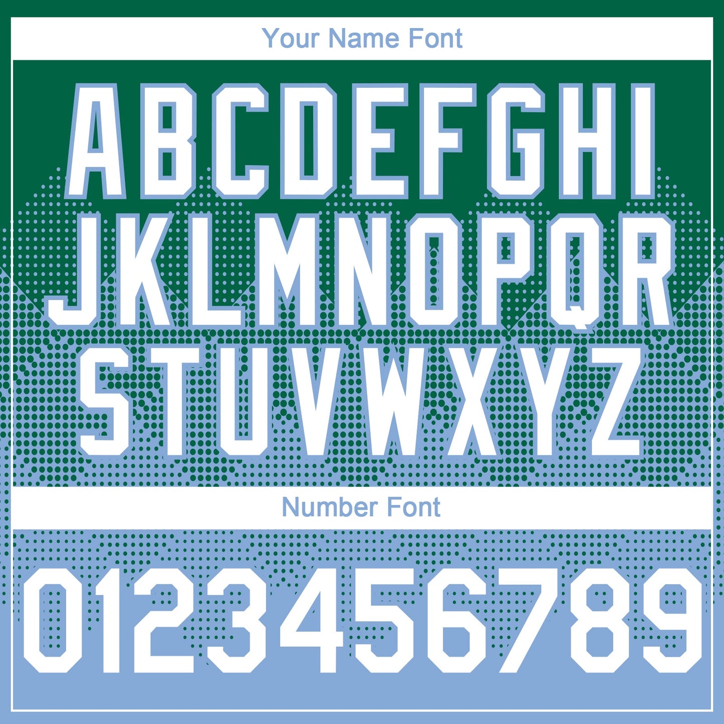 Custom Kelly Green White-Light Blue 3D Gradient Square Shape Authentic Baseball Jersey - Sky-Custom