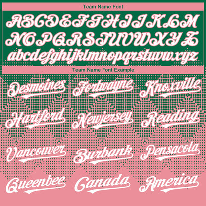 Custom Kelly Green White-Medium Pink 3D Gradient Square Shape Authentic Baseball Jersey - Sky-Custom