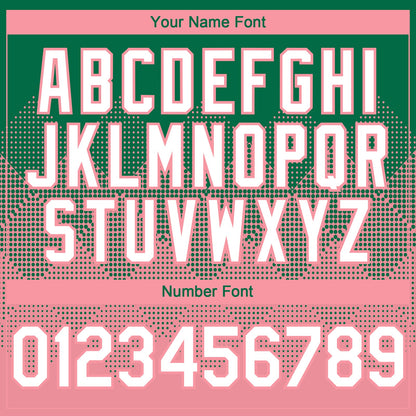 Custom Kelly Green White-Medium Pink 3D Gradient Square Shape Authentic Baseball Jersey - Sky-Custom