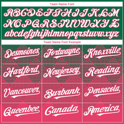 Custom Kelly Green White-Neon Pink 3D Gradient Square Shape Authentic Baseball Jersey - Sky-Custom