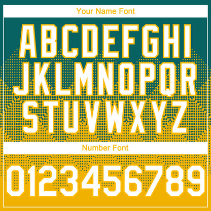 Custom Teal White-Gold 3D Gradient Square Shape Authentic Baseball Jersey - Sky-Custom