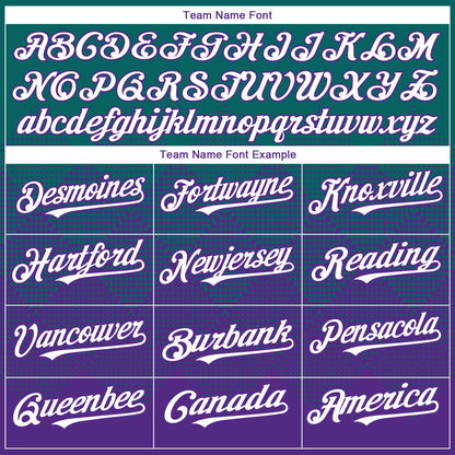Custom Teal White-Purple 3D Gradient Square Shape Authentic Baseball Jersey - Sky-Custom