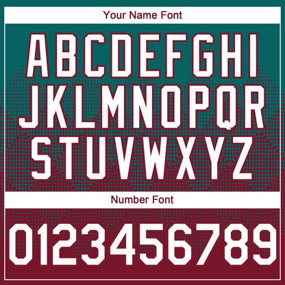 Custom Teal White-Crimson 3D Gradient Square Shape Authentic Baseball Jersey - Sky-Custom