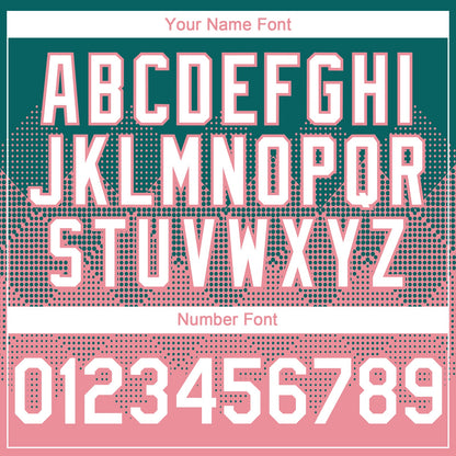Custom Teal White-Medium Pink 3D Gradient Square Shape Authentic Baseball Jersey - Sky-Custom