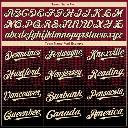 Custom Crimson Cream-Black 3D Gradient Square Shape Authentic Baseball Jersey - Sky-Custom