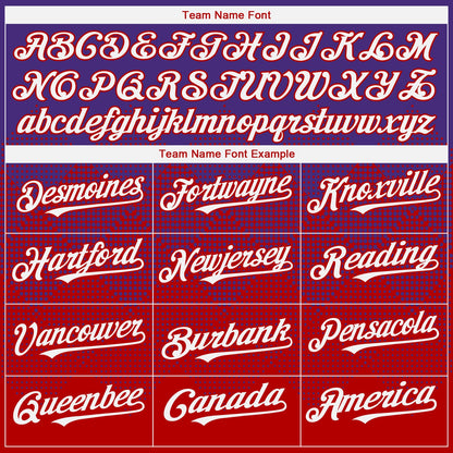 Custom Purple White-Red 3D Gradient Square Shape Authentic Baseball Jersey - Sky-Custom