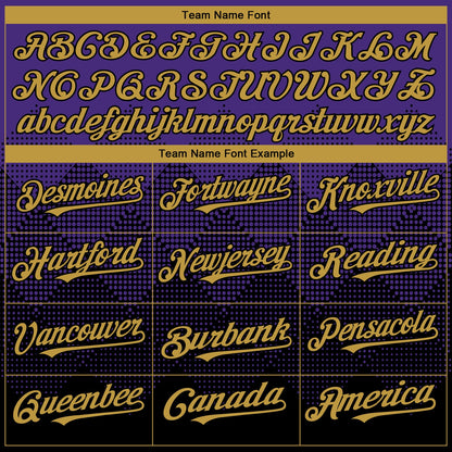 Custom Purple Old Gold-Black 3D Gradient Square Shape Authentic Baseball Jersey - Sky-Custom