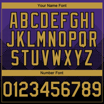 Custom Purple Old Gold-Black 3D Gradient Square Shape Authentic Baseball Jersey - Sky-Custom