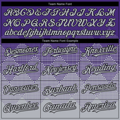 Custom Purple Gray-Black 3D Gradient Square Shape Authentic Baseball Jersey - Sky-Custom