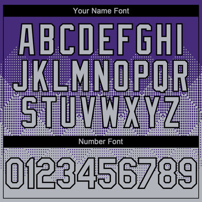 Custom Purple Gray-Black 3D Gradient Square Shape Authentic Baseball Jersey - Sky-Custom