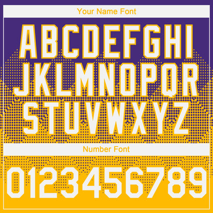 Custom Purple White-Gold 3D Gradient Square Shape Authentic Baseball Jersey - Sky-Custom