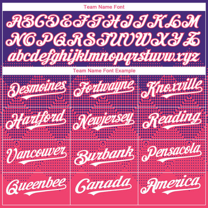 Custom Purple White-Neon Pink 3D Gradient Square Shape Authentic Baseball Jersey - Sky-Custom