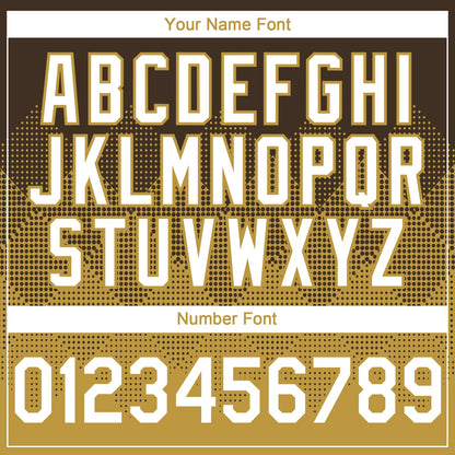 Custom Brown White-Old Gold 3D Gradient Square Shape Authentic Baseball Jersey - Sky-Custom