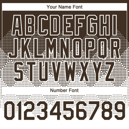 Custom Brown White 3D Gradient Square Shape Authentic Baseball Jersey - Sky-Custom