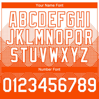 Custom White Orange 3D Gradient Square Shape Authentic Baseball Jersey - Sky-Custom