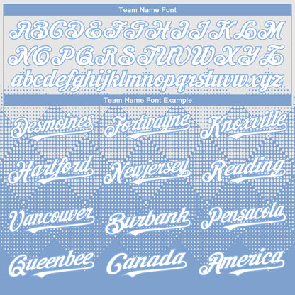 Custom White Light Blue 3D Gradient Square Shape Authentic Baseball Jersey - Sky-Custom