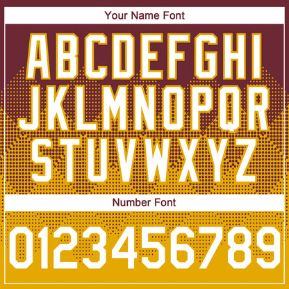Custom Burgundy White-Gold 3D Gradient Square Shape Authentic Baseball Jersey - Sky-Custom