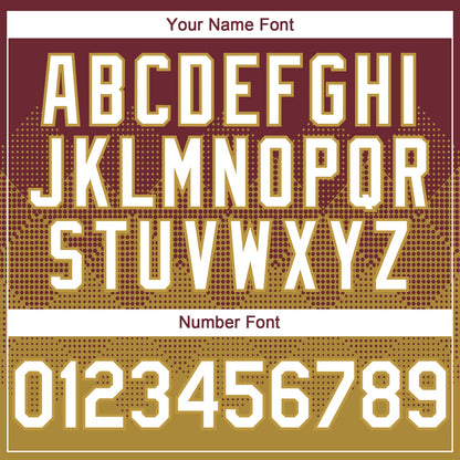 Custom Burgundy White-Old Gold 3D Gradient Square Shape Authentic Baseball Jersey - Sky-Custom