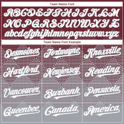 Custom Burgundy White-Gray 3D Gradient Square Shape Authentic Baseball Jersey - Sky-Custom