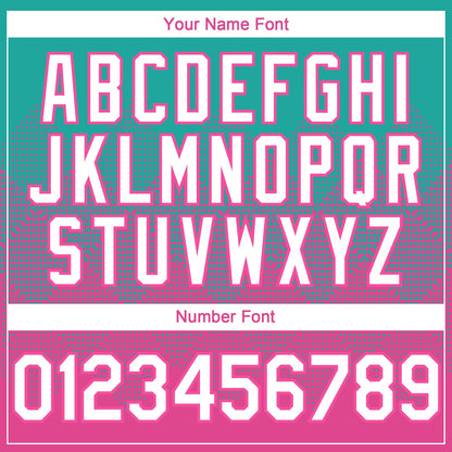 Custom Aqua White-Pink 3D Gradient Square Shape Authentic Baseball Jersey - Sky-Custom