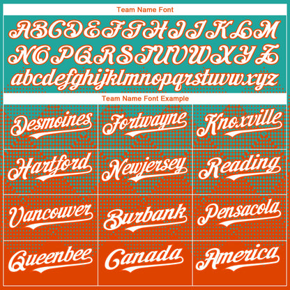 Custom Aqua White-Orange 3D Gradient Square Shape Authentic Baseball Jersey - Sky-Custom